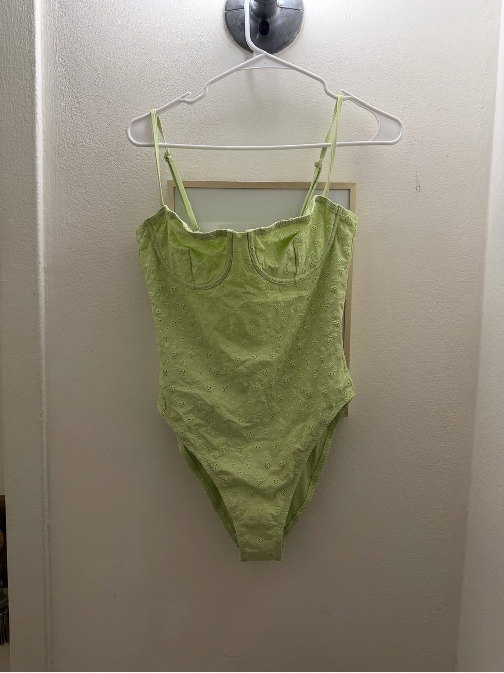 NWT J. Crew Balconette Eyelet One-Piece Swimsuit in Pale Willow size 10